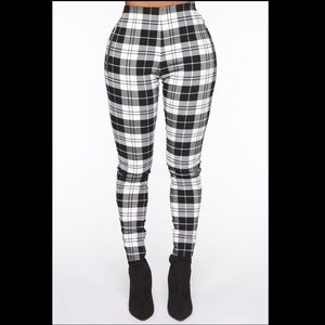 FashionNova Start All Over Plaid Pant